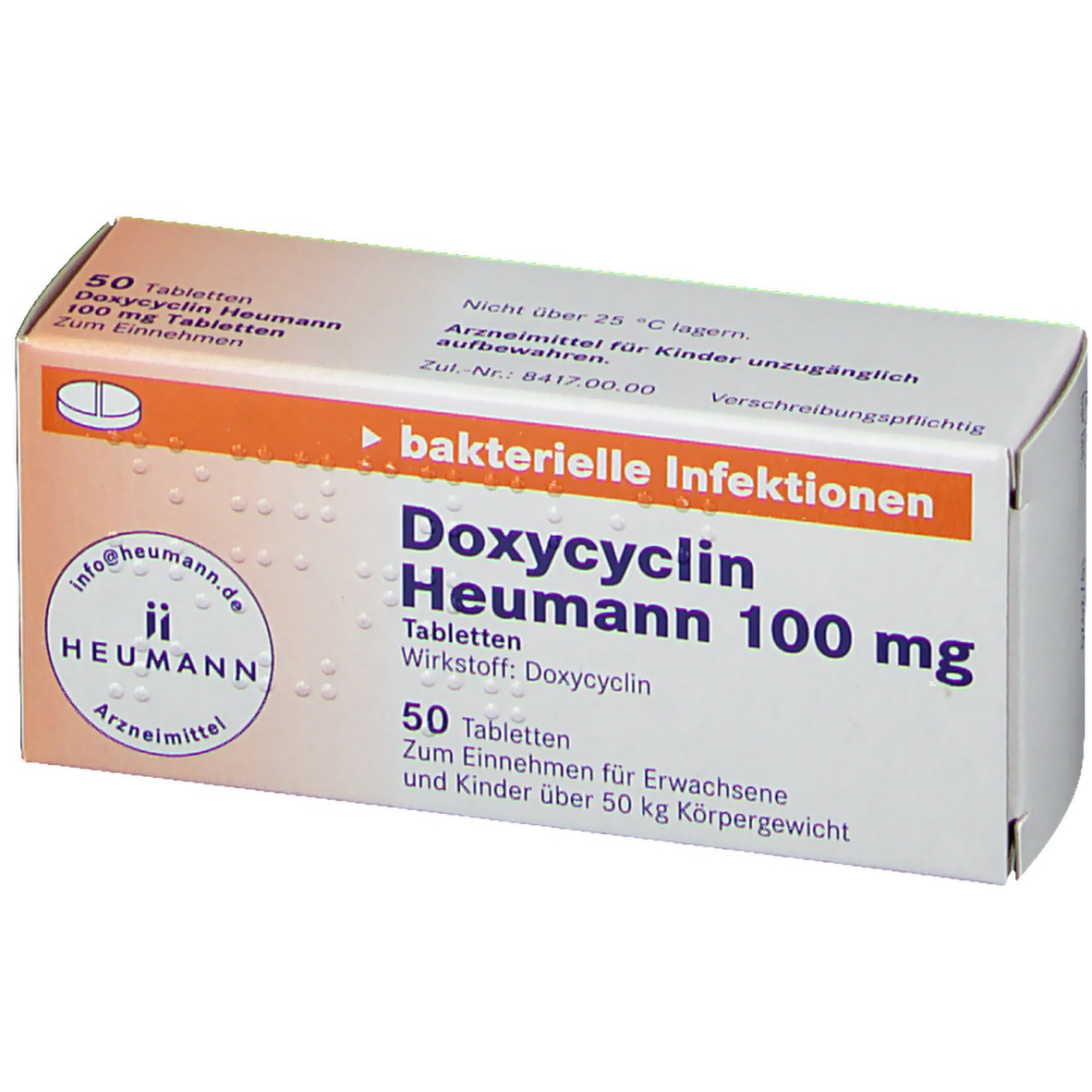 DOXYCYCLIN Heumann 100 mg Tabletten 50 St - shop-apotheke.com