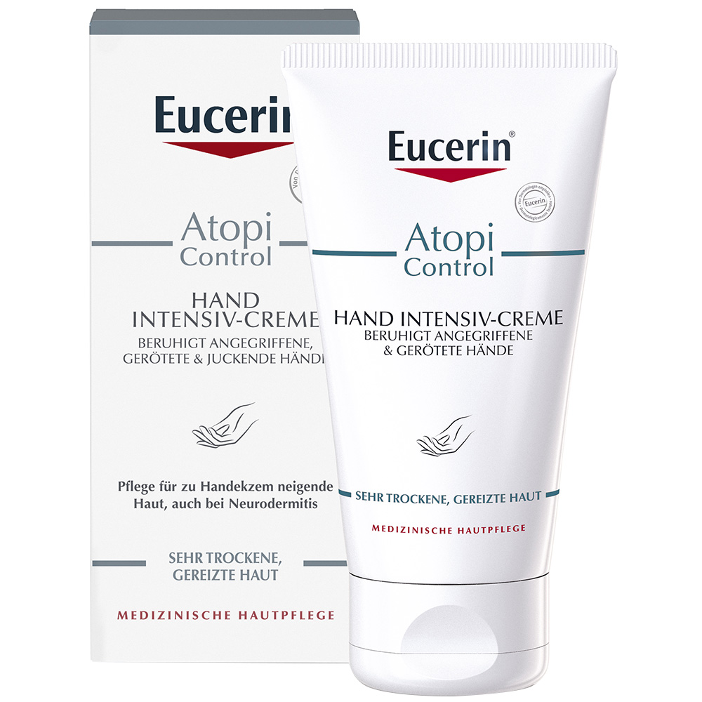 Eucerin® AtopiControl Hand IntensivCreme für Neurodermitis + Eucerin® AtopiControl Probierset