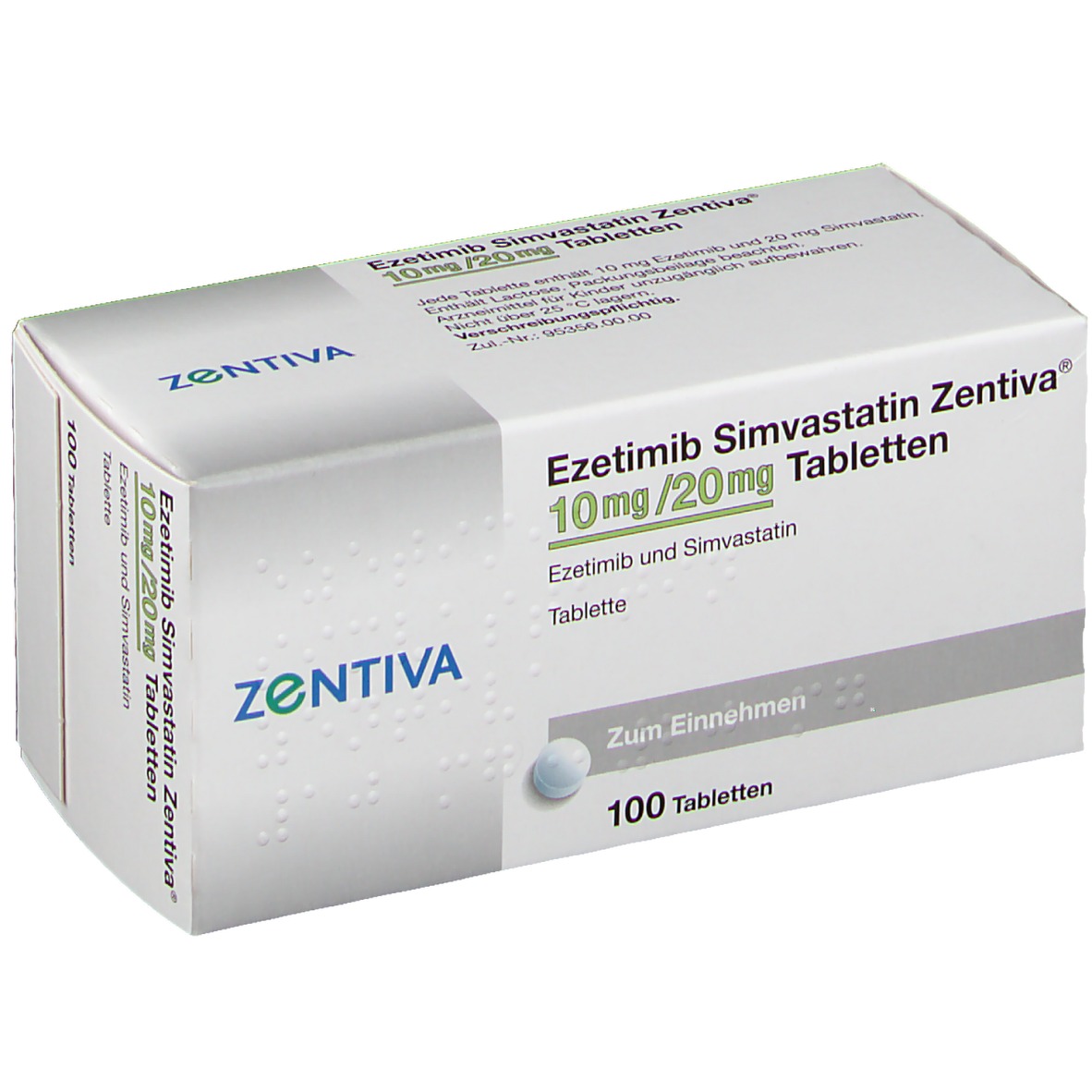 EZETIMIB Simvastatin Zentiva 10 mg/20 mg Tabletten 100 St - shop ...