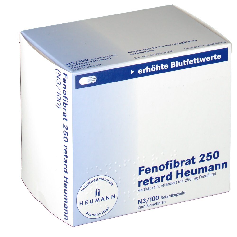 Fenofibrat 250 retard Heumann Kapseln 100 St - shop-apotheke.com