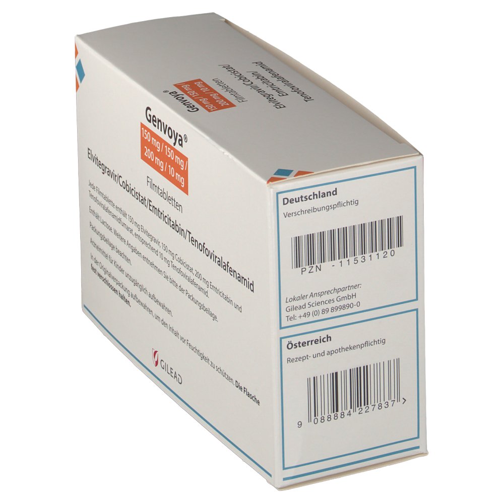 GENVOYA 150 mg/150 mg/200 mg/10 mg Filmtabletten 3X30 St - shop ...
