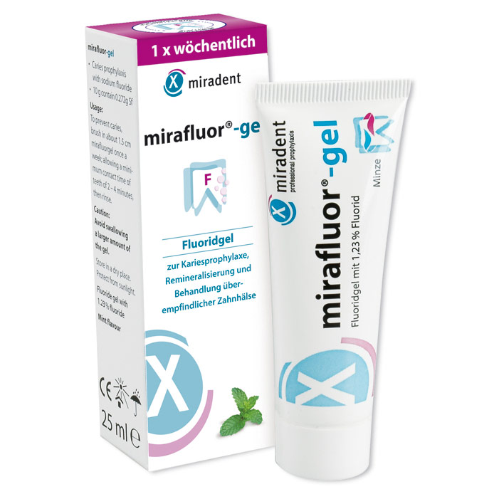 miradent mirafluor®-gel 1,23% Fluorid Minze 25 ml - shop-apotheke.com
