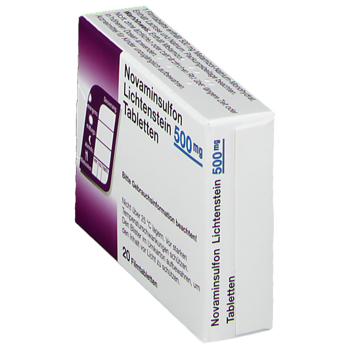 Novaminsulfon 500 mg Lichtenstein Filmtabletten 20 St Novaminsulfon 500 mg Lichtenstein Filmtabletten 20 St