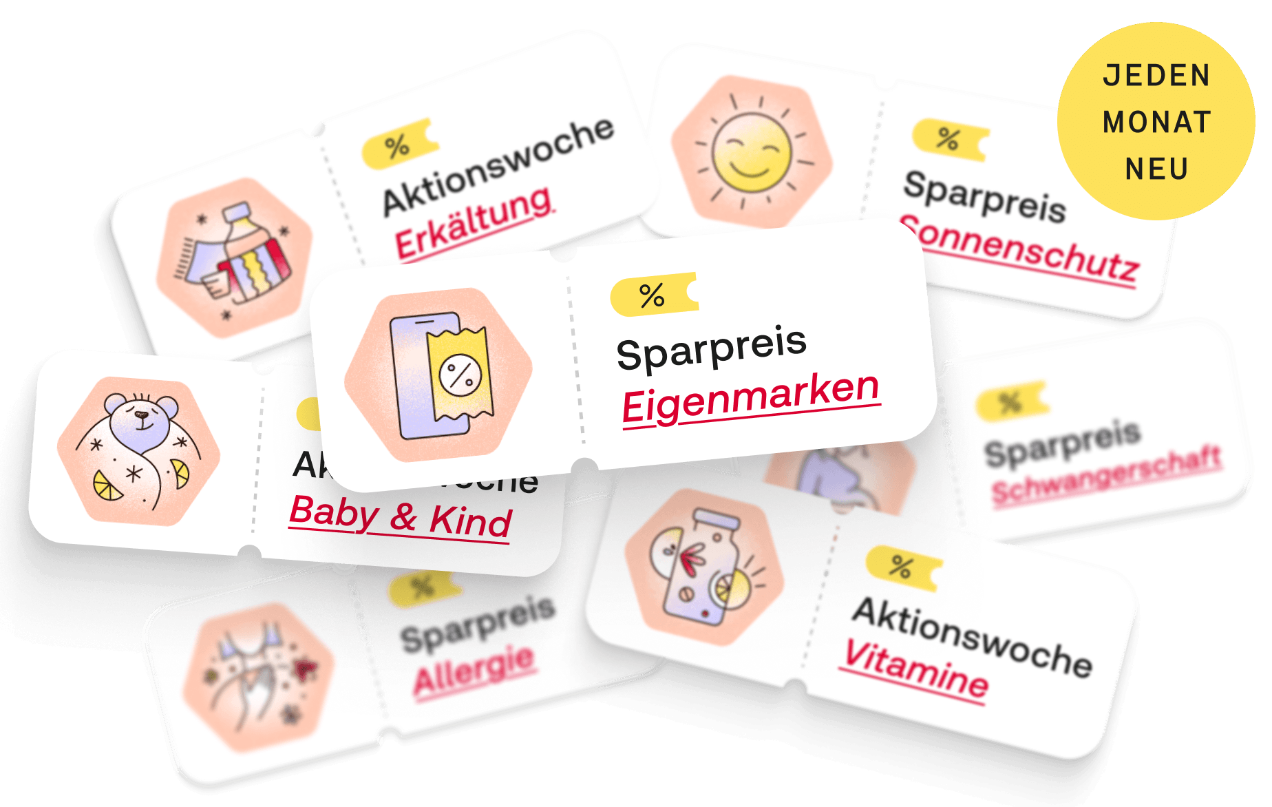 Monatlich wechselnde Coupons - nur in der Shop Apotheke App