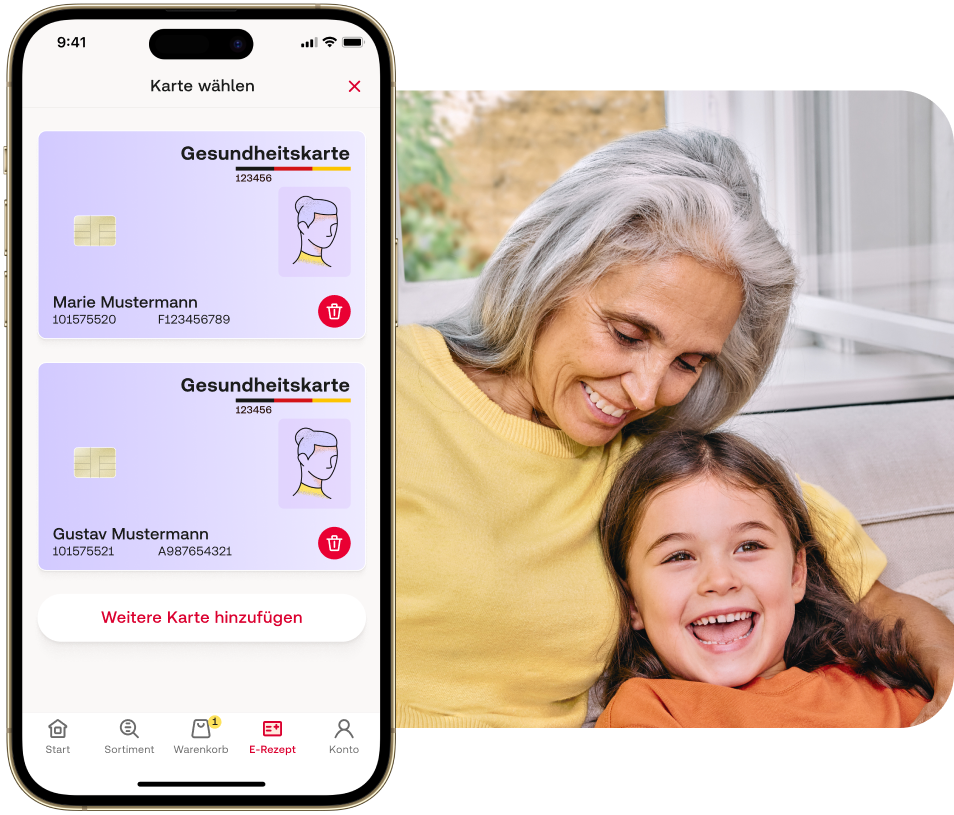 Mehrere Gesundheitskarten in der App