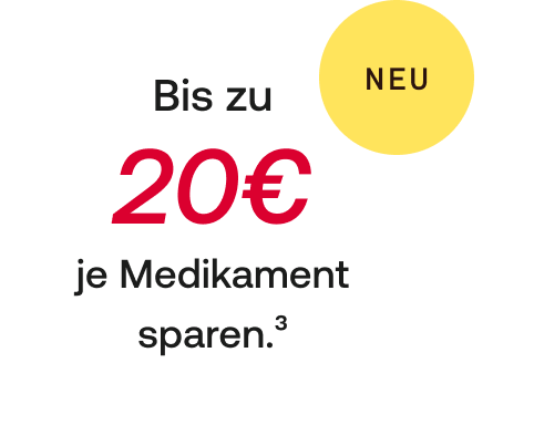Bis zu 20€ je Medikamente sparen hoch 3