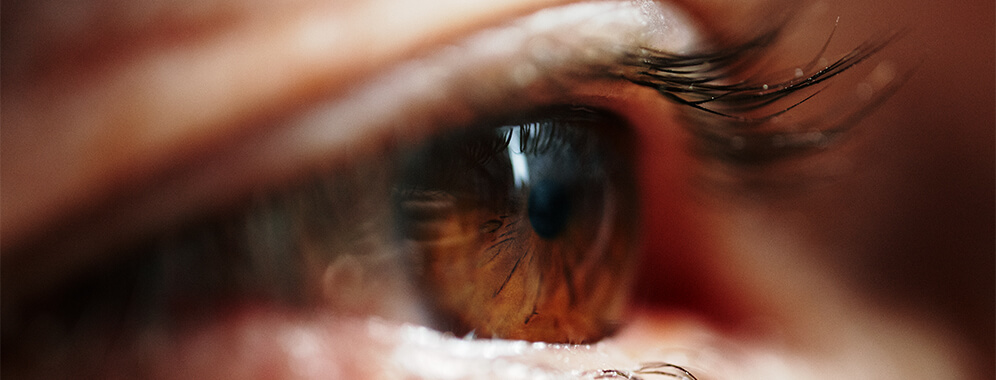 Ein Auge in Nahaufnahme.