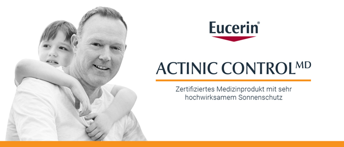 Eucerin Actinic Control MD: Zertifiziertes Medizinprodukt mit sehr hochwirksamem Sonnenschutz.