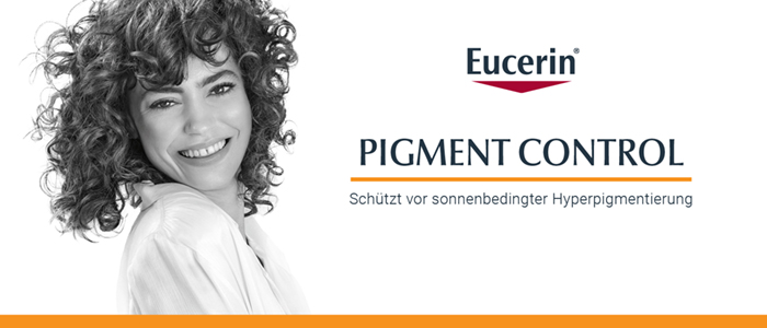 Eucerin Pigment Control: Schützt vor sonnenbedingter Hyperpigmentierung. 