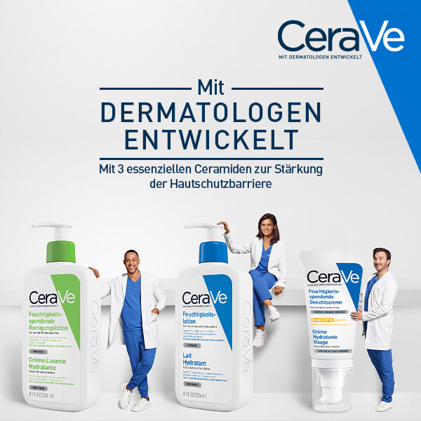 CeraVe: mit Dermatologen entwickelt - mit 3 essenziellen Ceramiden zur Stärkung der Hautschutzbarriere