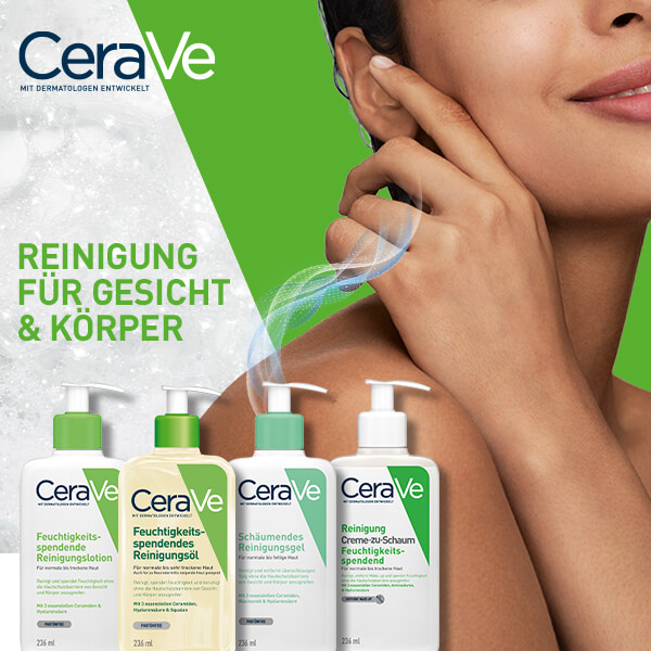 CeraVe: Reinigung für Gesicht & Körper – Feuchtigkeitsspendende Reinigungsprodukte.