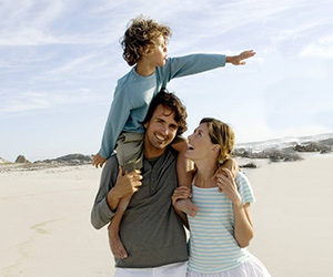 Familie am Strand