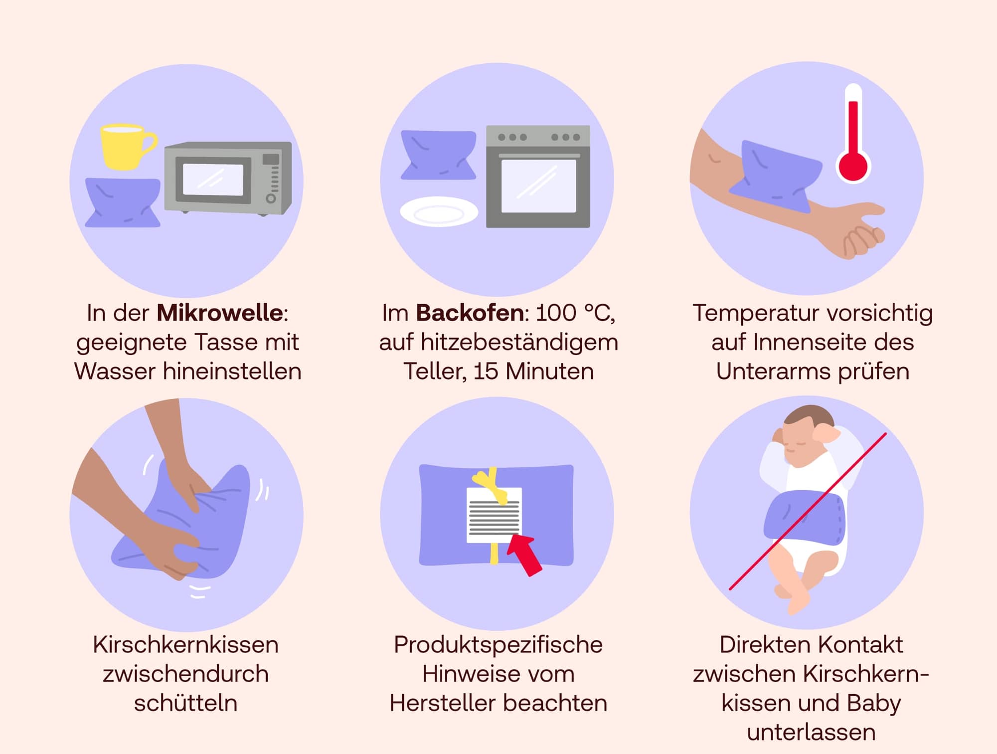 Kirschkernkissen richtig erwärmen