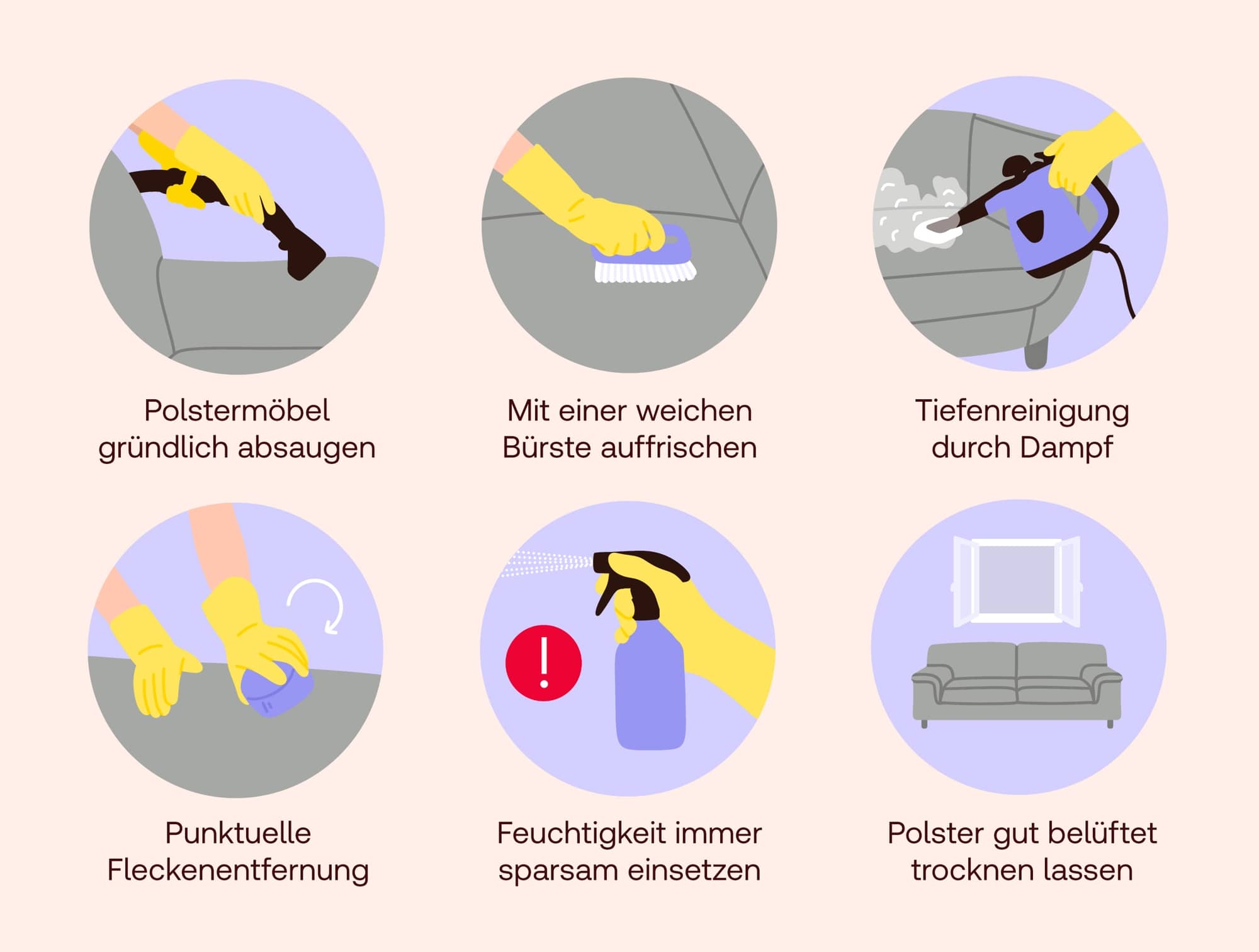 Polster richtig reinigen