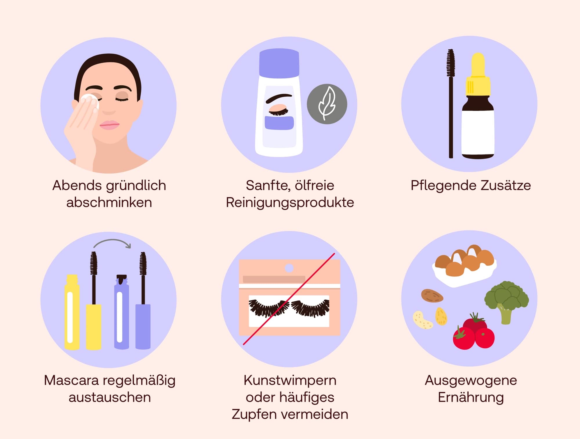 Wimpern pflegen Schritt für Schritt