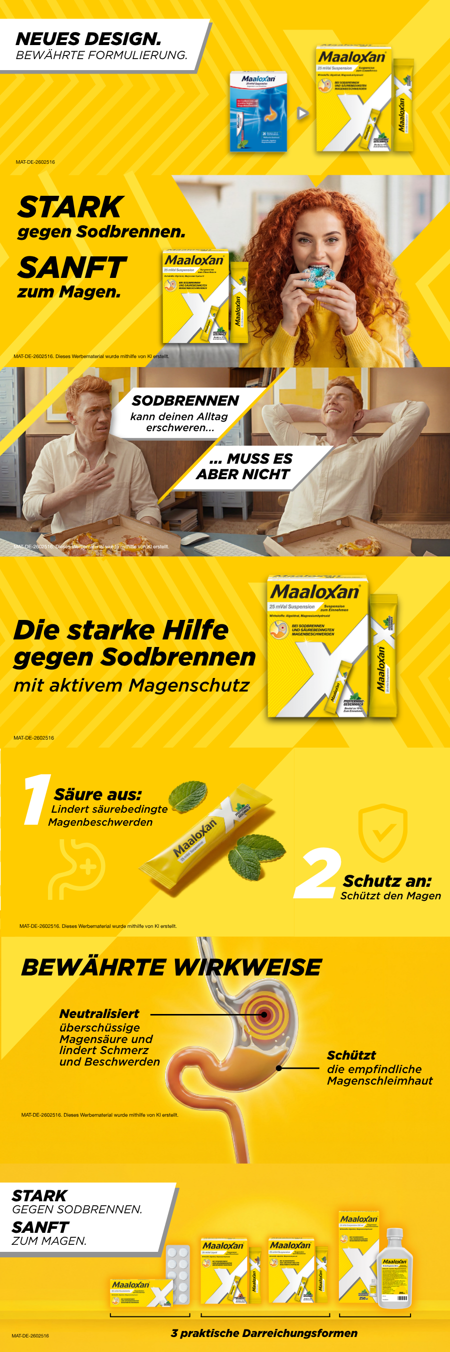 Maaloxan Suspension 25 mVal Packung mit 10 Beuteln zu je 10 ml, Pfefferminz-Geschmack.