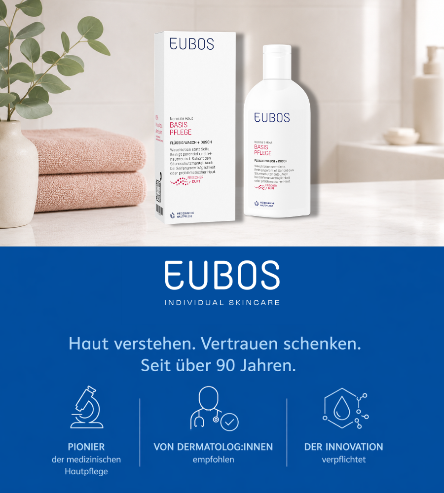 BASIS PFLEGE Serie. Produkte: Flüssig Wasch + Dusche, Seife, Lotion, Creme, Hautbalsam, Gesicht.