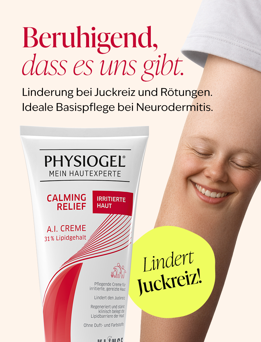 Tube PHYSIOGEL® Calming Relief A.I. Creme, 31% Lipidgehalt.