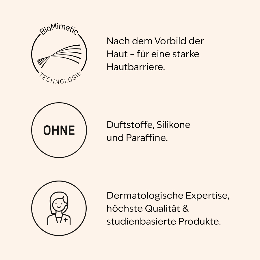 PHYSIOGEL Creme: BioMimetic Technologie imitiert die Haut. Ohne Duftstoffe, Silikone, Paraffine.