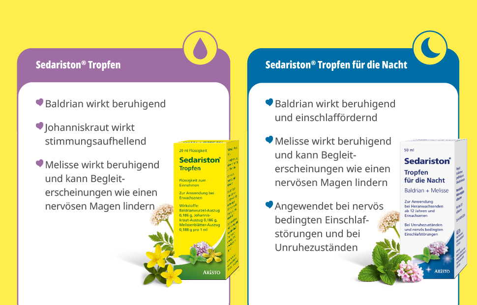 Text: Drück dich mal! Mit Sedariston®. Aristo-Logo.