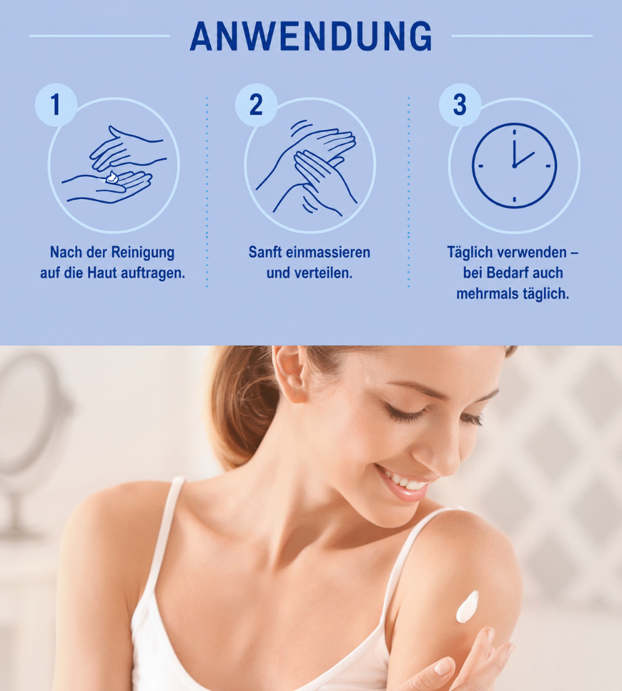 EUBOS® Basis Pflege Pflegeroutine. Flüssig Waschen + Duschen, Creme, Hautbalsam F.