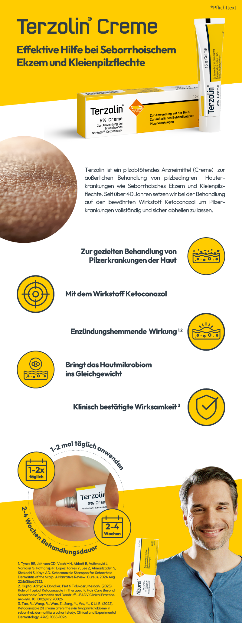 Terzolin Creme: Effektive Hilfe bei Ekzem und Kleienpilzflechte.
