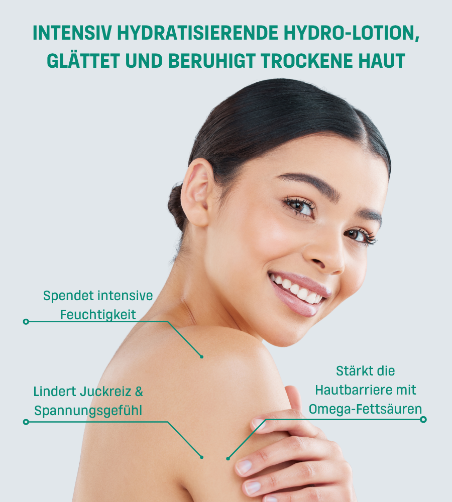 Anwendung der EUBOS Omega-12 Rescue Lotion. 1. Auftragen. 2. Einmassieren. 3. Täglich anwenden.