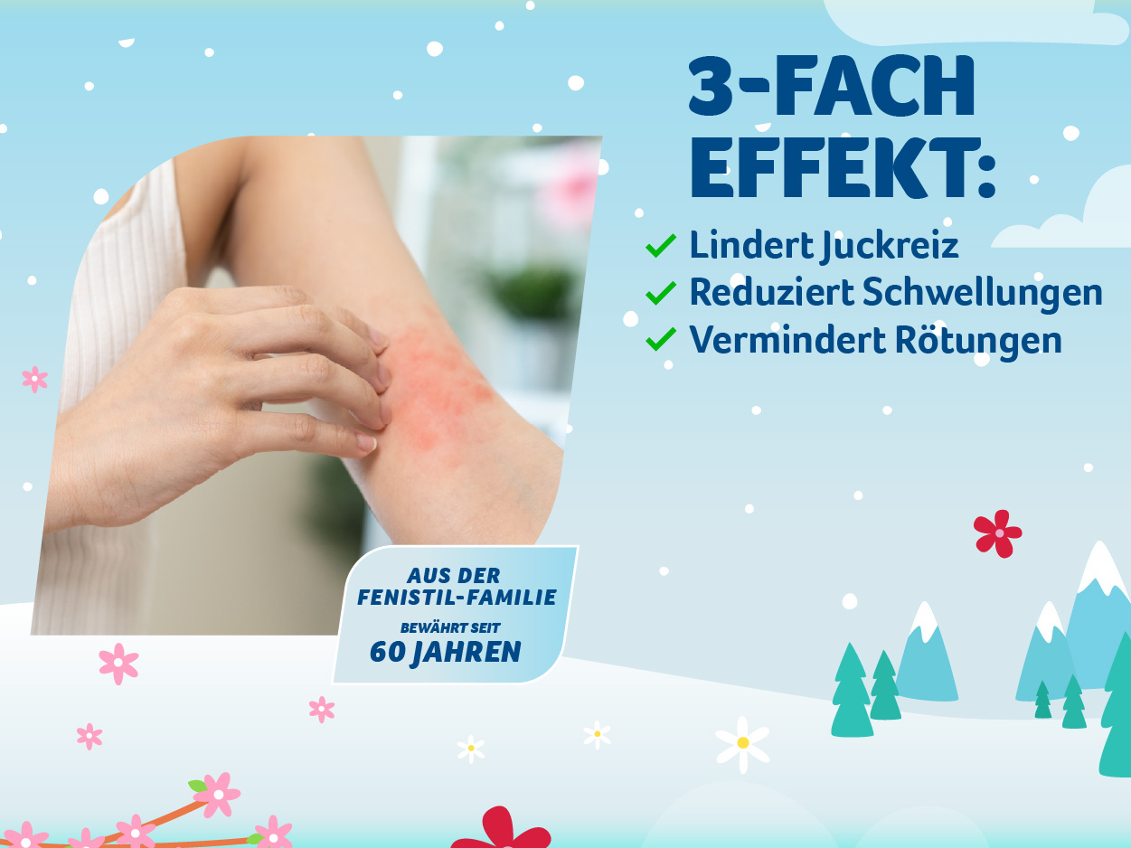 Arm mit Hautrötung, FeniHydrocort Creme 0,25% gegen Juckreiz und Hautrötung.