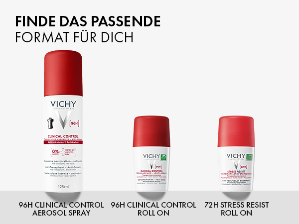 Hand hält Vichy Deo Roll-on. Text: Nr. 1 Deodorant in deutschen Apotheken.