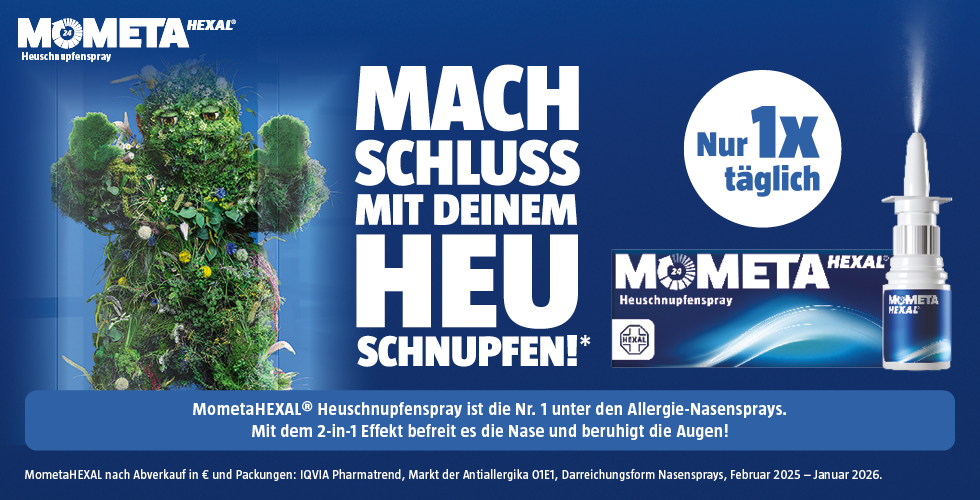 Drei Icons mit Text. 2-in-1 Effekt, Starke Linderung, Langanhaltend. Blauer Hintergrund.