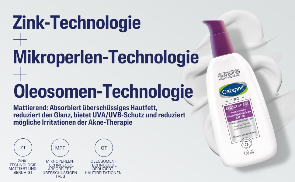 Text: Zink-Technologie, Mikroperlen-Technologie, Oleosomen-Technologie. Produkt.
