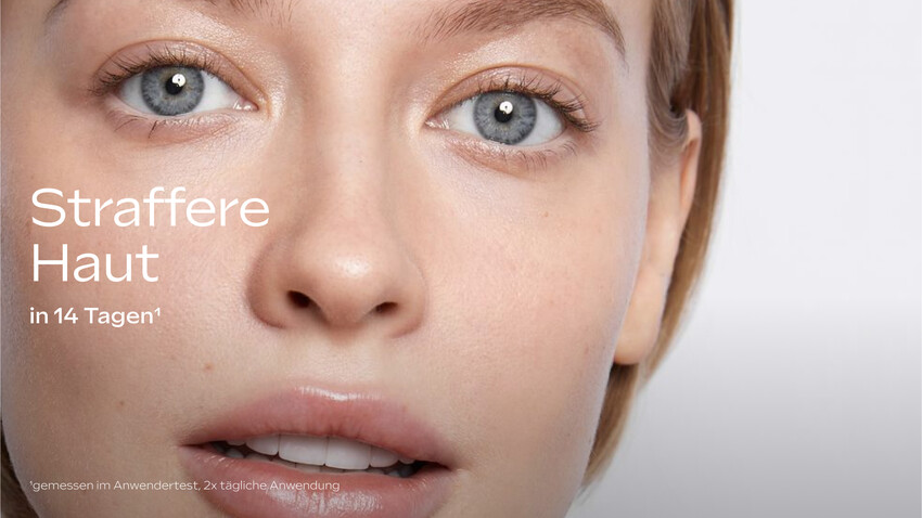 Gesicht einer Frau. Text: +30% Zellenergie.