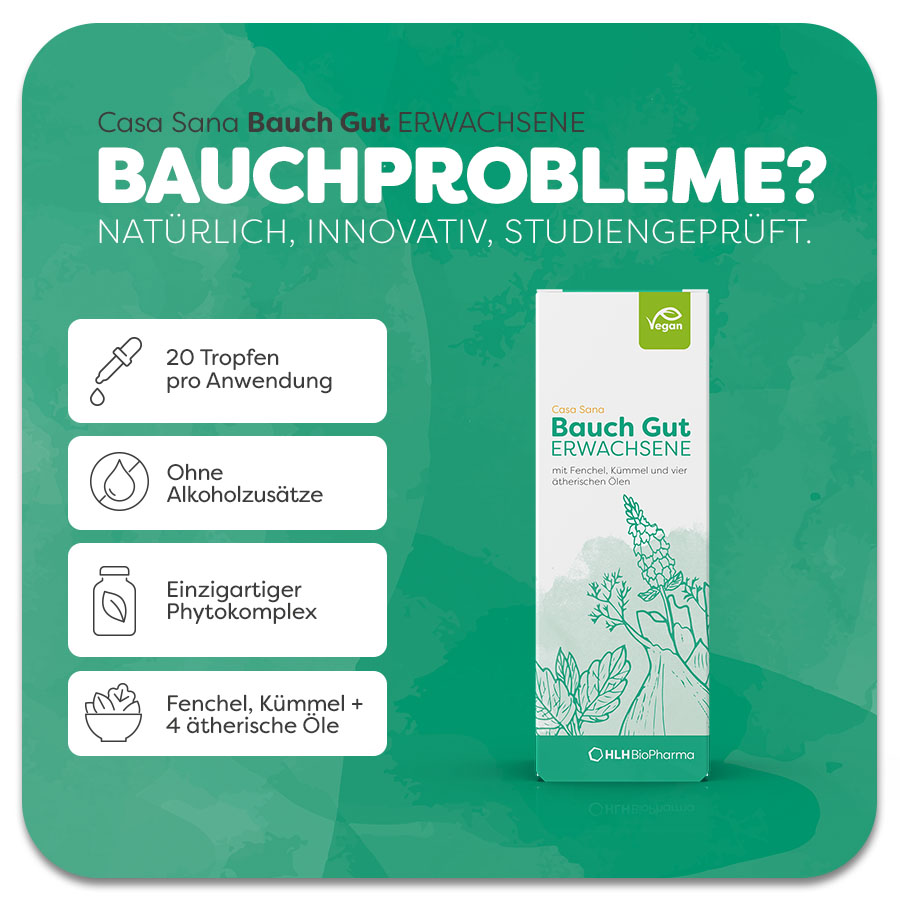 Casa Sana Bauch Gut ERWACHSENE- Bauchschmerzen, Bauchweh, Blähungen, Immunsystem, Magenkrämpfe, Phytotherapie, Pflanzenheilkunde, Sodbrennen, Magentee