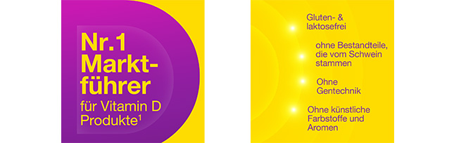 Vergleichstabelle verschiedener VIGANTOLVIT-Produkte: 2000 I.E., Vegan, Weichgummis, Öl, 4000 I.E., Aktiv-Osteo, Immun.