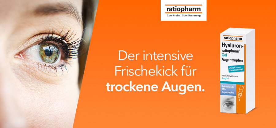 Hyaluron, Augentropfen allergie, Augentropfen, Hyaloron, Augentropfen gel, Augentropfen ratiopharm, ratiopharm