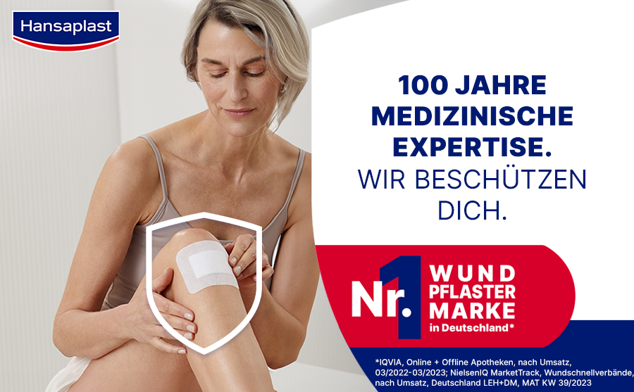 Hansaplast Ultra Sensitive XL Packungen. Vergleich von zwei Größen. Text: Extra sanfter Schutz.