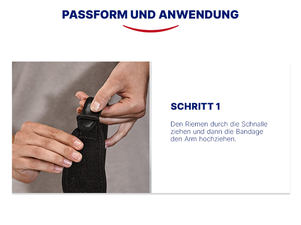 Anwendungsschritt 1: Bandage anlegen. Text: Schritt 1.