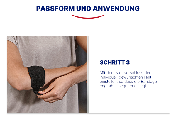 Anwendungsschritt 3: Bandage anlegen. Text: Schritt 3.