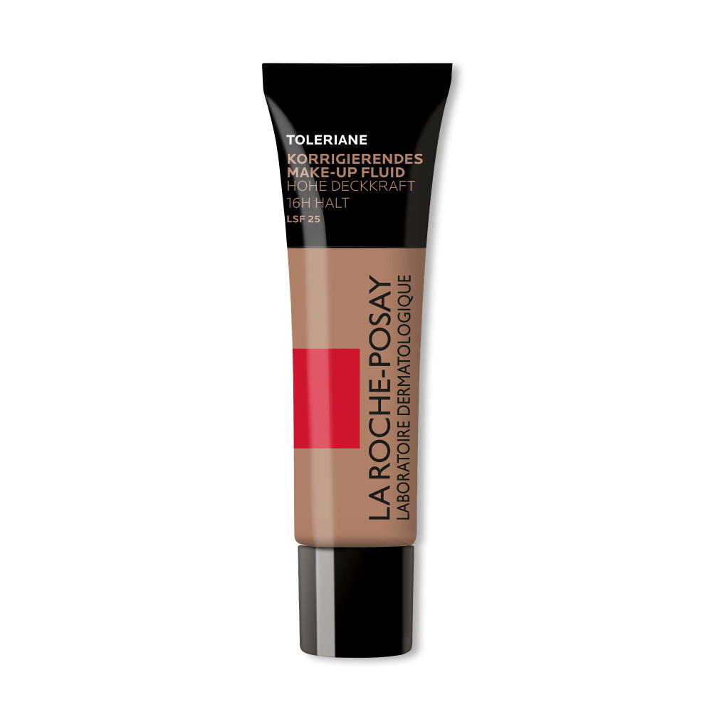 Toleriane Make-up Fluid, Tube mit Produkt und Text. Marke La Roche-Posay.