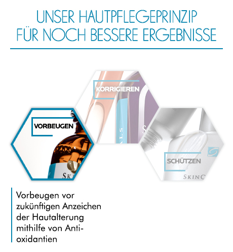 Diagramm: Auswirkungen von UVA, UVB, IRA, Umweltverschmutzung, Ozon und Dieselabgasen auf die Haut.