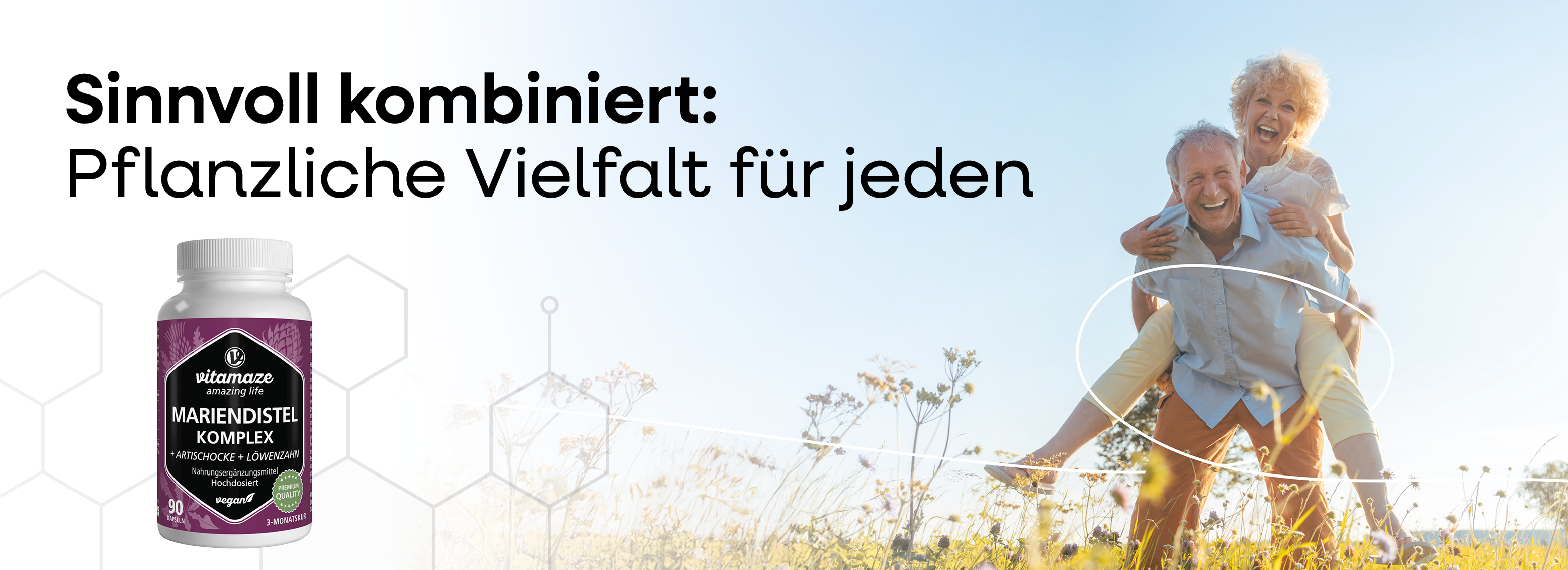 Produkt mit Text: Sinnvoll kombiniert: Pflanzliche Vielfalt für jeden.