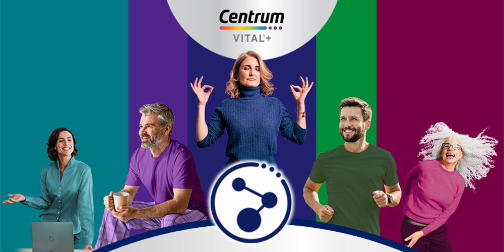 Menschen verschiedener Altersgruppen. Text: Centrum Vital+.