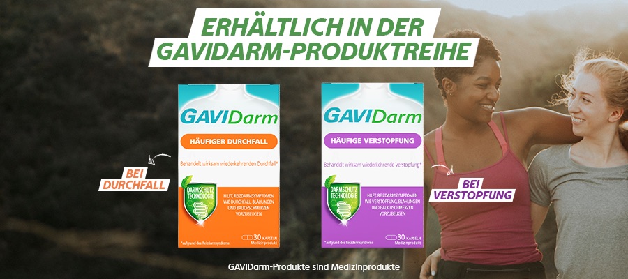 Zwei Frauen lächeln. Gavidarm Produkte für Durchfall und Verstopfung.