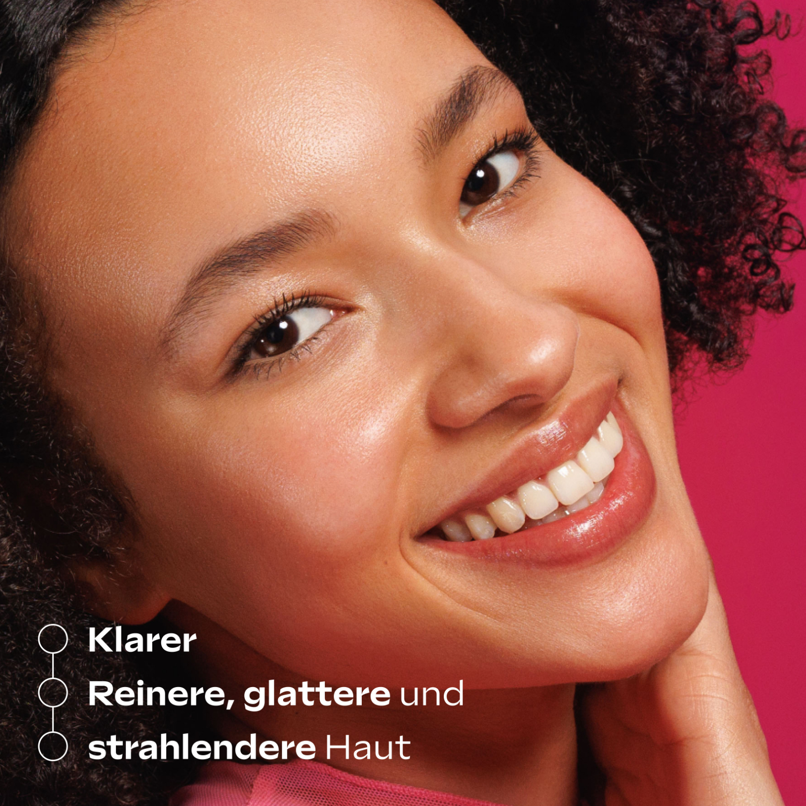 Anwendung des Serums. Tropfen, mischen, boosten. Text: Drop it!, Mix it!, Boost it!