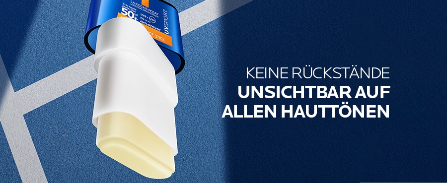 Reinigungsgel, Hyaluron B5 Serum und Anthelios UVsport Sonnenschutzstift von La Roche Posay.