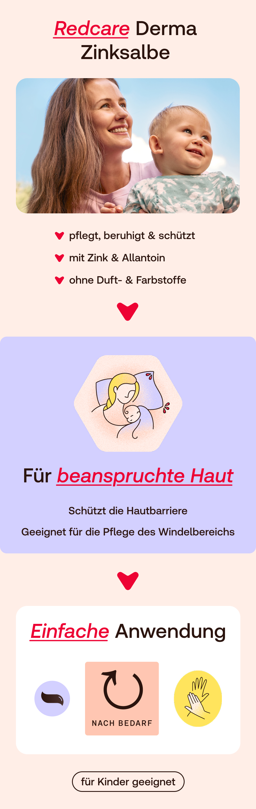 Redcare Derma Zinksalbe: Pflege für beanspruchte Haut, mit Zink & Allantoin, ohne Duft- & Farbstoffe.
