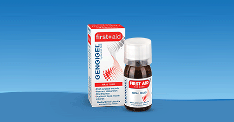 Gengigel First Aid, Mundspülung und Packung. Soforthilfe nach Zahnbehandlungen.