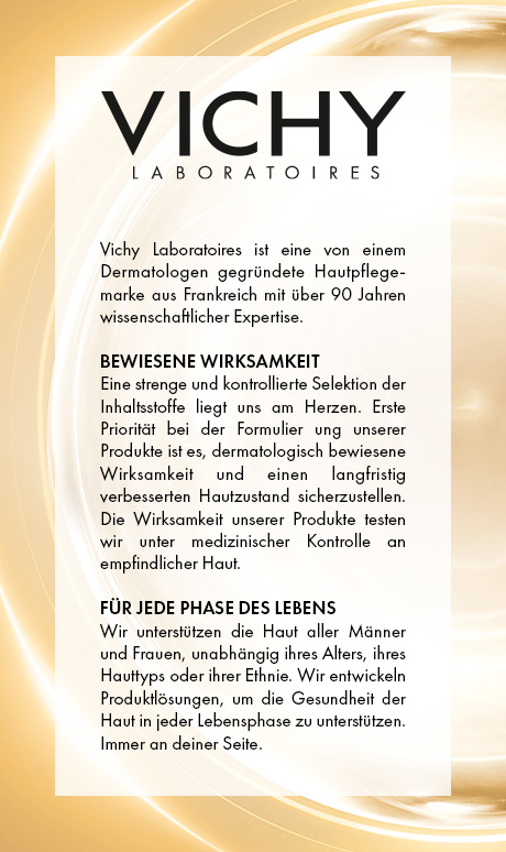 Vichy Laboratoires Text. Bewiesene Wirksamkeit.