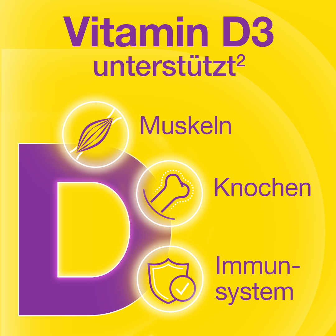 Teilbare Tabletten VIGANTOLVIT Vitamin D3 4000 I.E. mit Bruchkerbe.