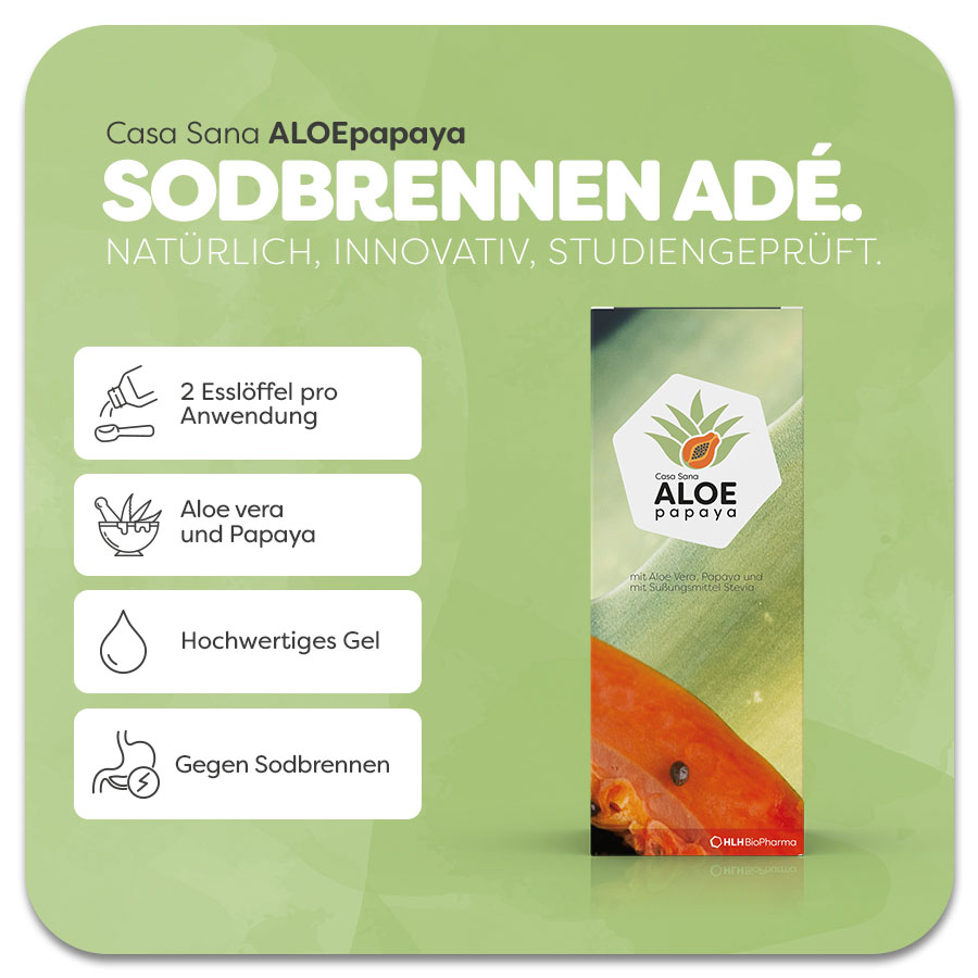 Casa Sana ALOEpapaya, Sodbrennen, Reflux, Aloe vera, Papaya, Völlegefühl, Blähbauch, verdauungsfördernd, Naturheilkunde